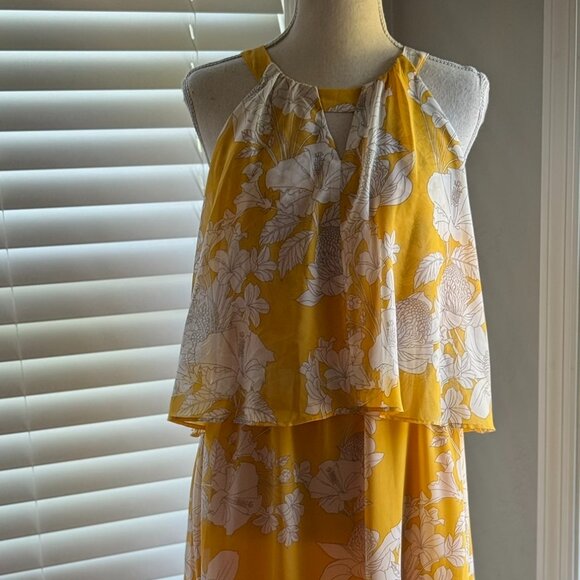 NWT Chicos Summertime Floral Maxi Dress Yellow Size .5 - Picture 2 of 10